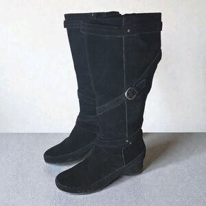 Y2K Goth Suade Boots, Black,Size 9,Zip Up,Estate Sale,Whimsy